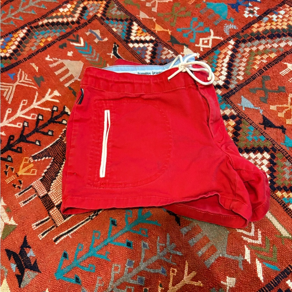 90s Vintage Tommy Hilfiger Red Drawstring Shorts